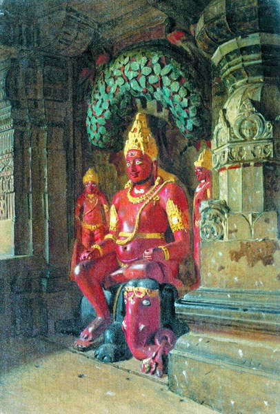 Статуя Вишну в храме Индры в Эллоре. 1874–1876 гг.